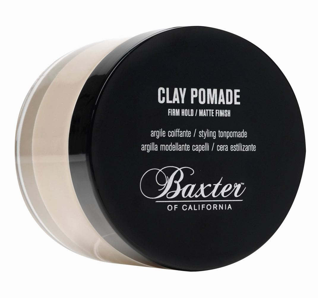 Jar of Baxter of California Clay Pomade with matte finish label